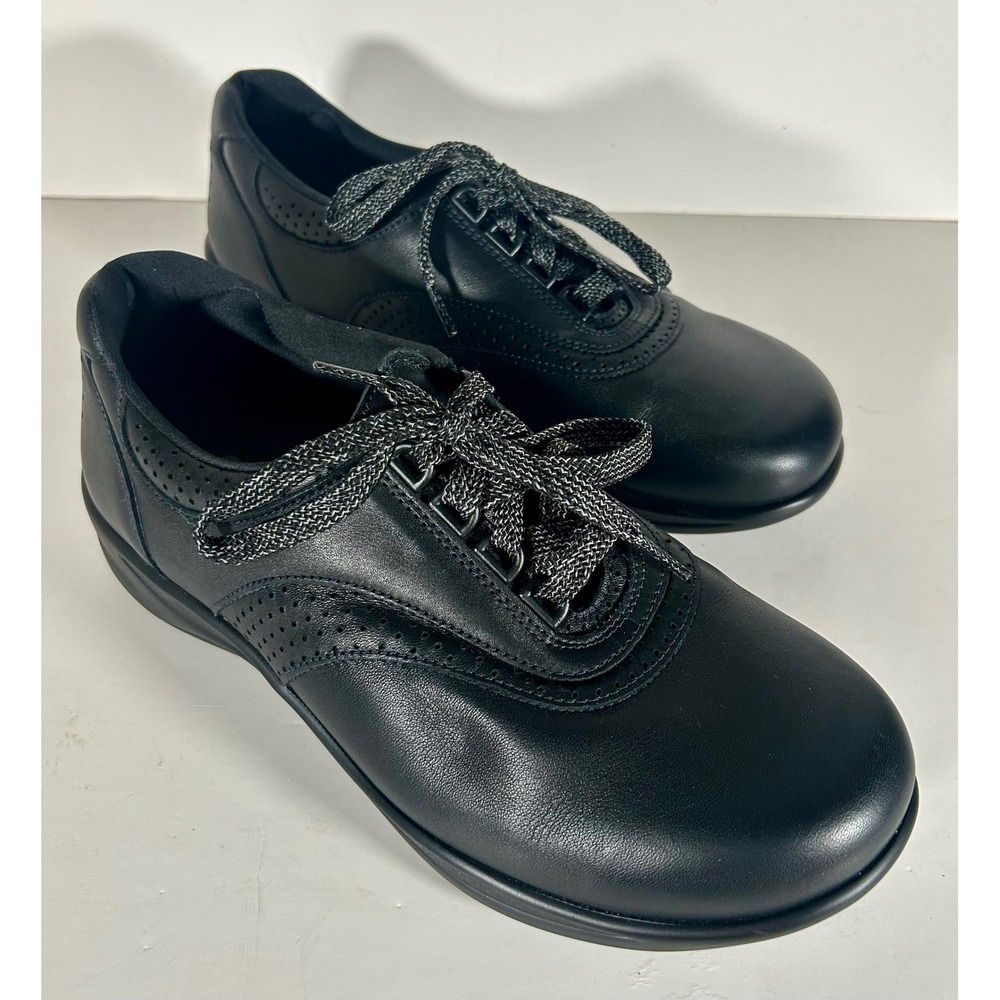SAS Walk Easy Black Leather Walking Shoes Lace Up Made‎ in USA Women's Sz 9